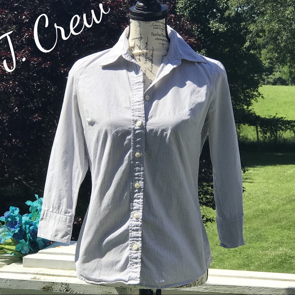  J. Crew Women’s Button Down Pin Stripe Shirt SM
